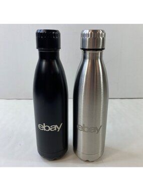 eBay Set 2 Water Bottles Stainless Steel Insulated Black Silver eBayana